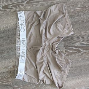Calvin Klein Underwear Beige Boxer Briefs with White Logo Waistband